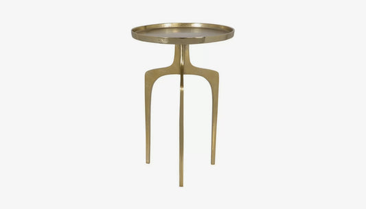 Tripod Side Table in Soft Gold Finish