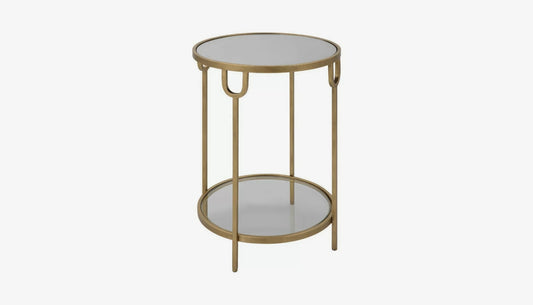 Ula Side Table in Antique Gold Finish