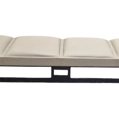 Wode Bronze Bench French Grey Leather